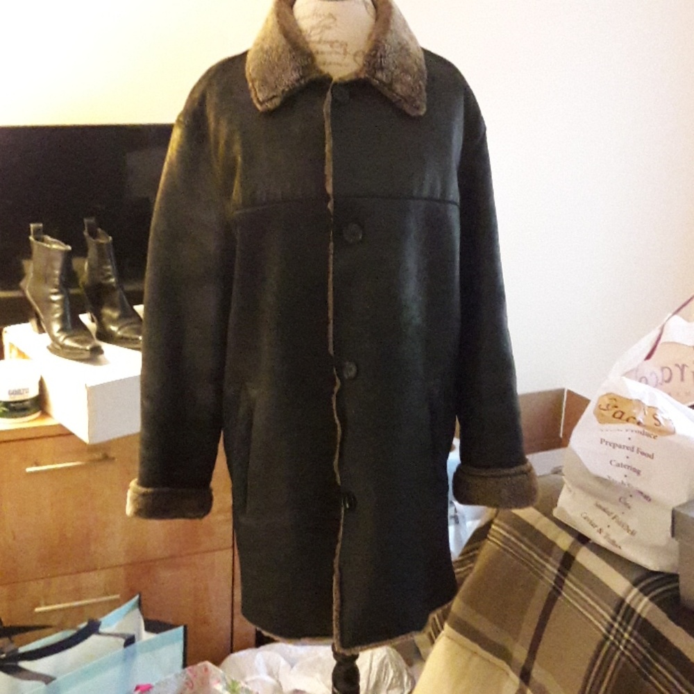 Andrew Marc mens sz M lamb shearing coat