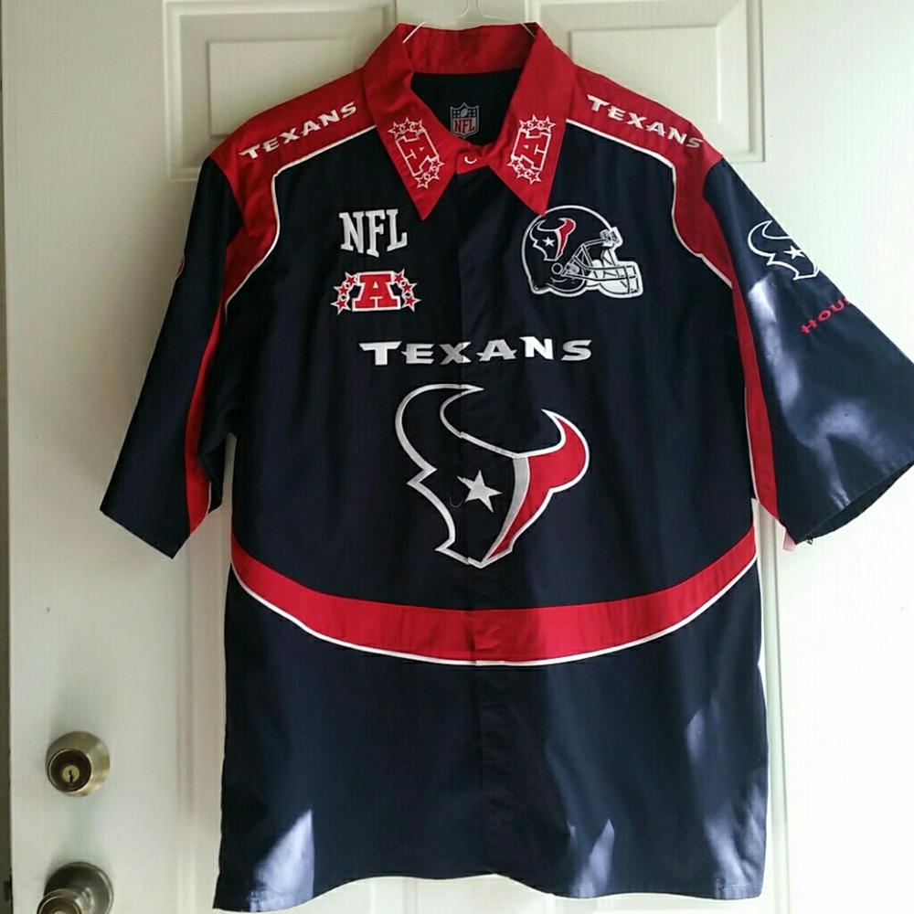 Authentic NFL NASCAR pit crew Texans jersey shirt