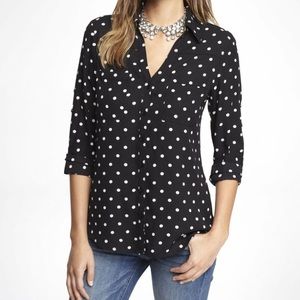 Express blouse Black with white polka dots