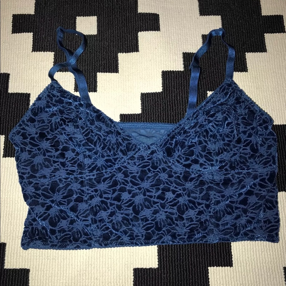FREE PEOPLE Velvet Blue Bralette