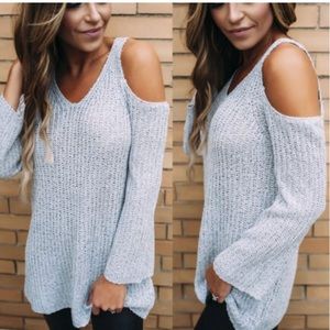 Grey off the shoulder sweater
