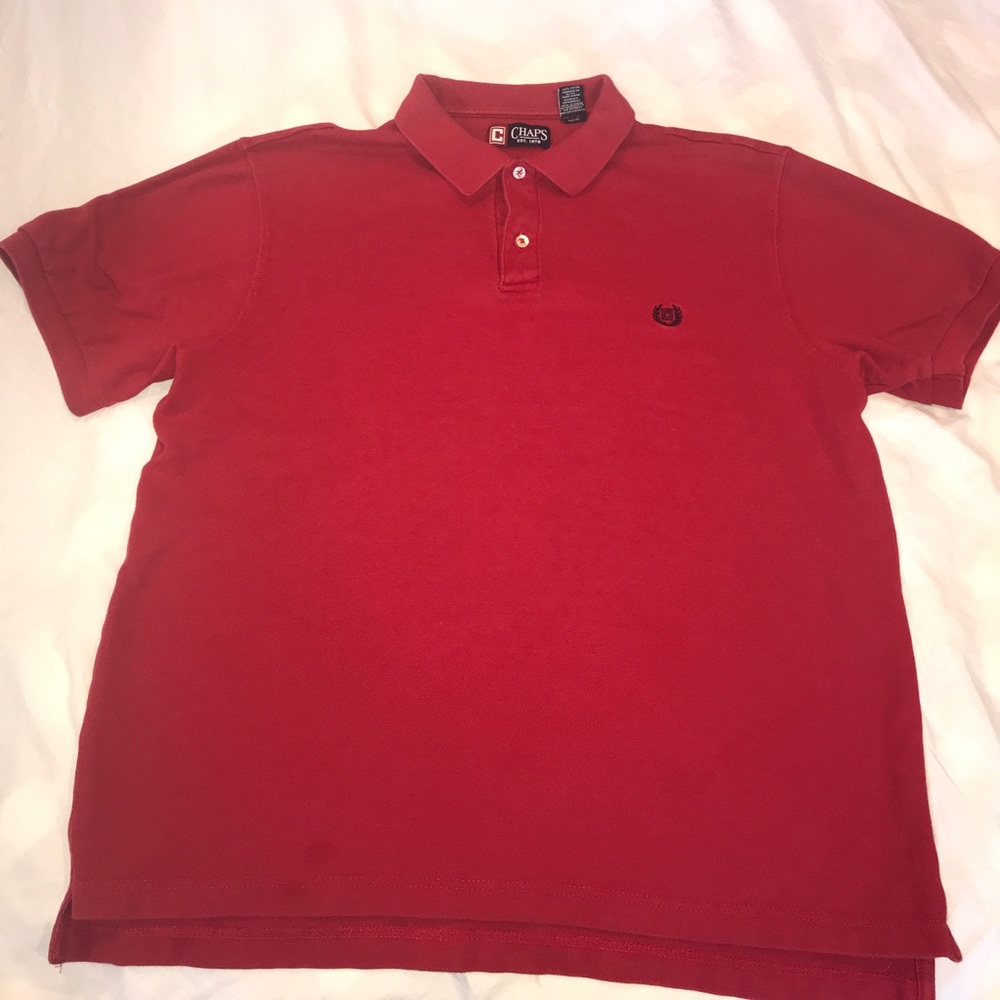 Chaps Ralph Lauren Red Pique Polo Shirt Size XL