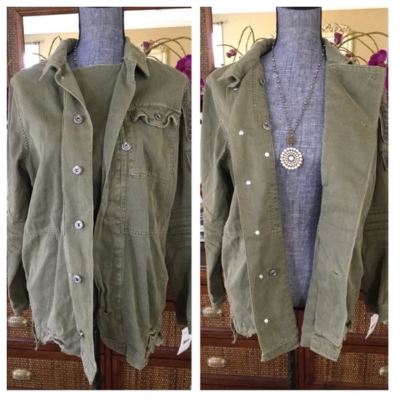 Free People Embellished Military Shirt Jacket. NWT - Picture 4 of 8