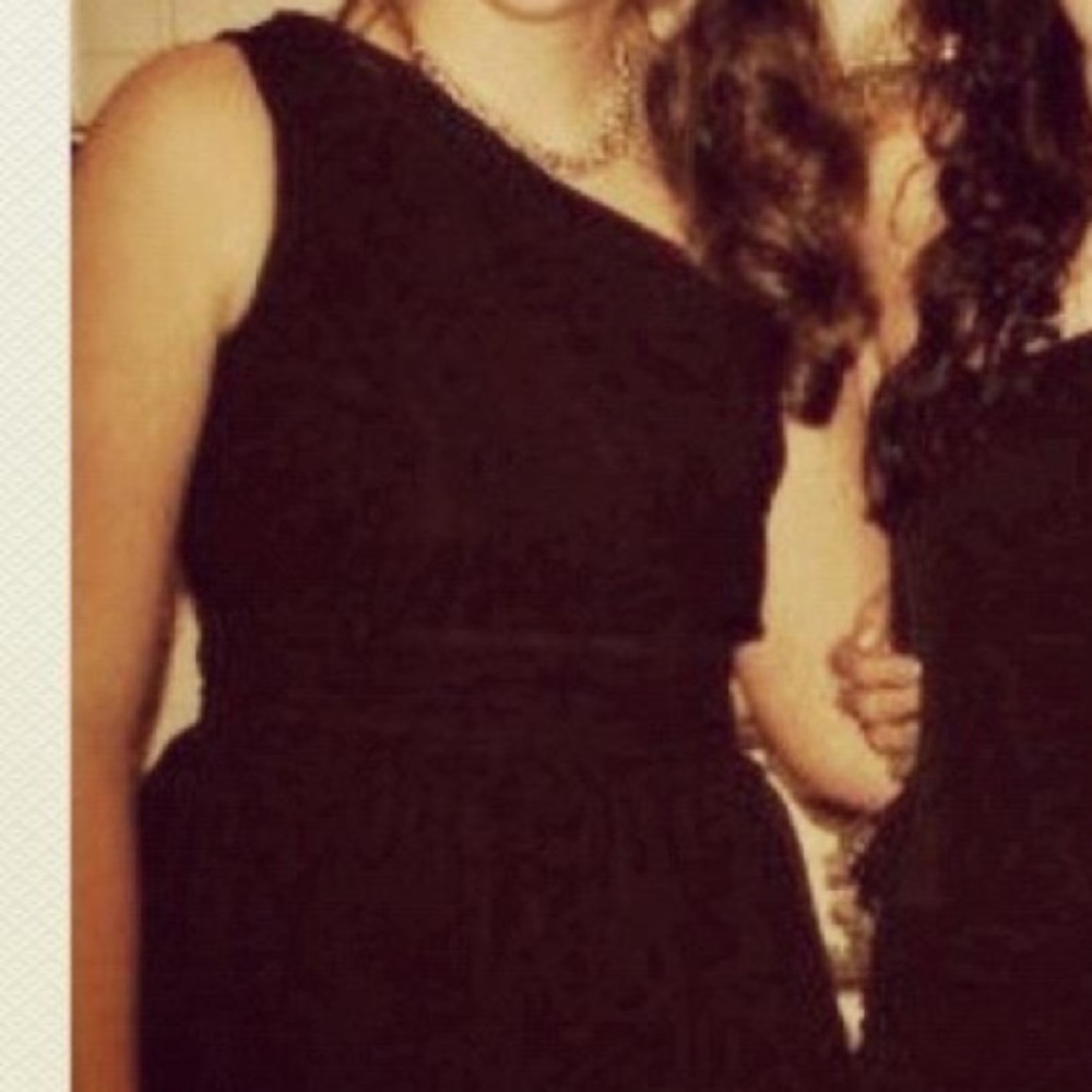 One shoulder black dress
