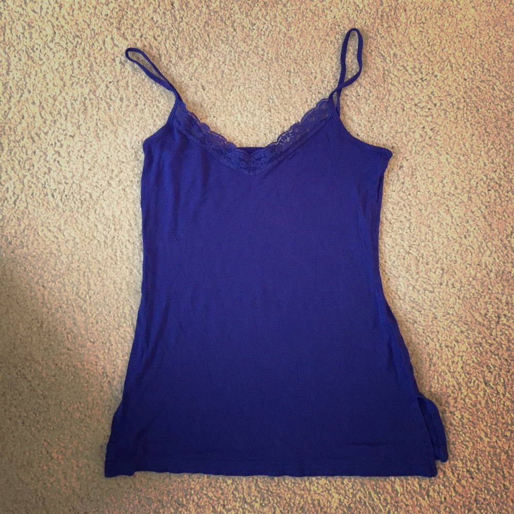 H&M Blue Tank Top With Lace