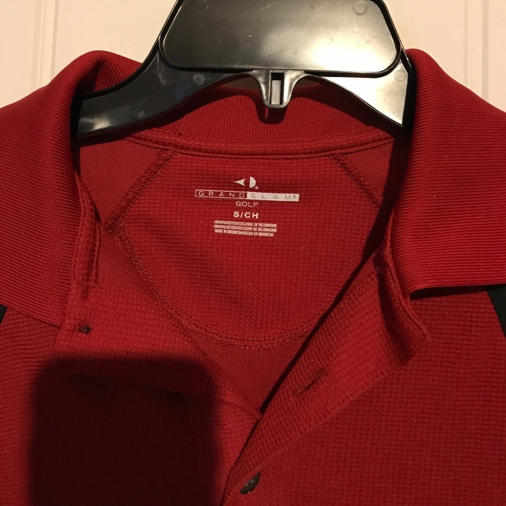 Grand Slam Men’s Red & Black Golf Polo Shirt Small
