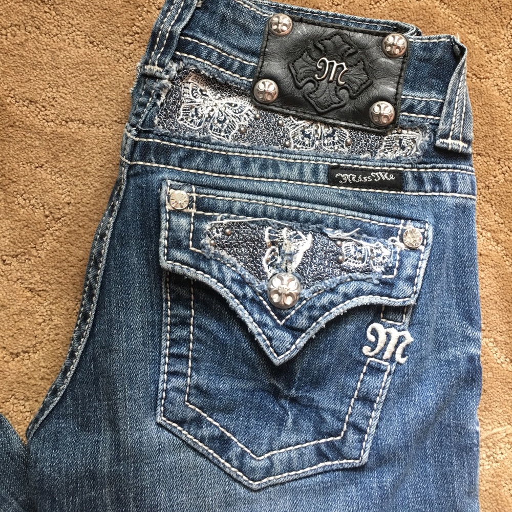 Miss Me White Lace Skinny Jeans