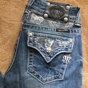 Miss Me White Lace Skinny Jeans