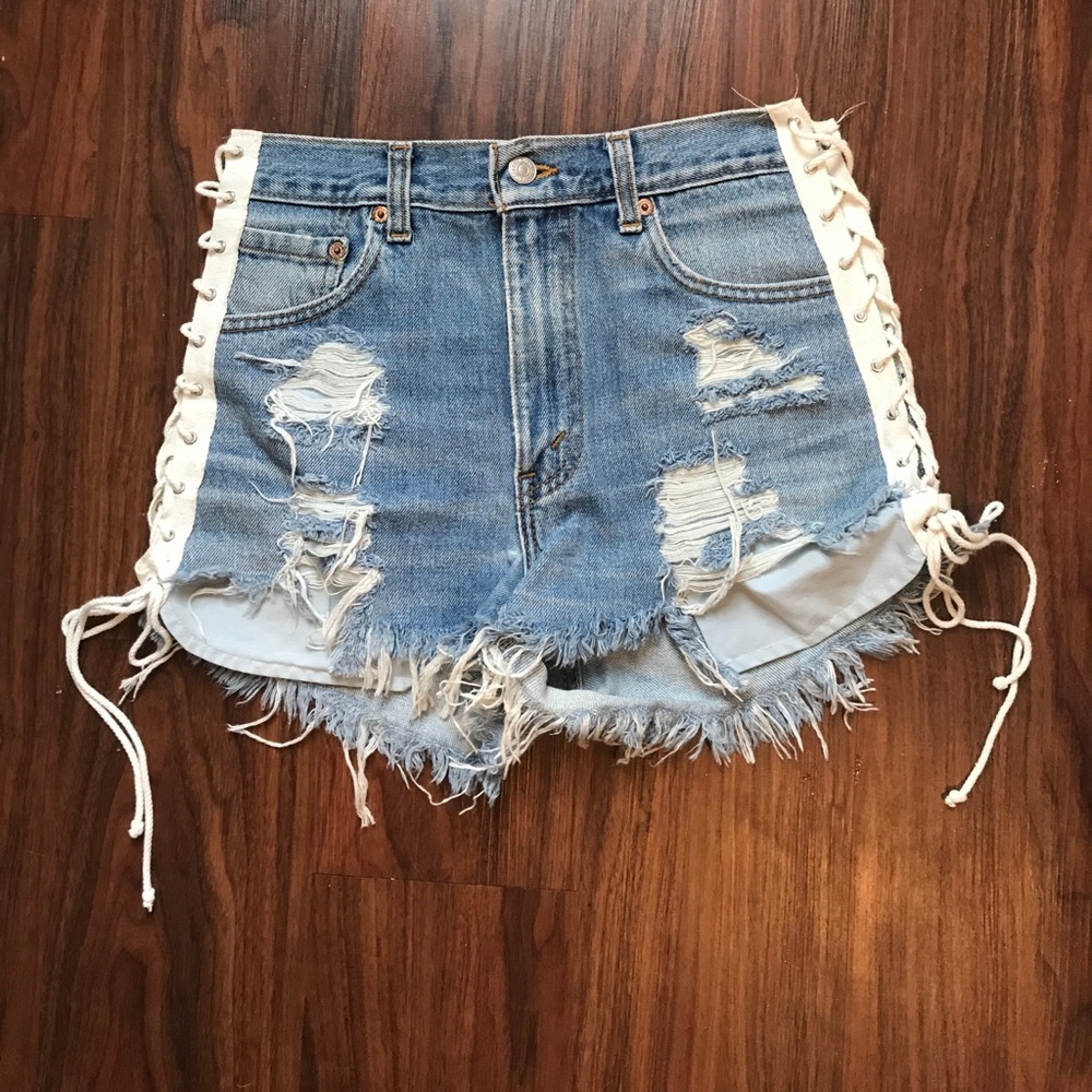 LF high waisted denim shorts