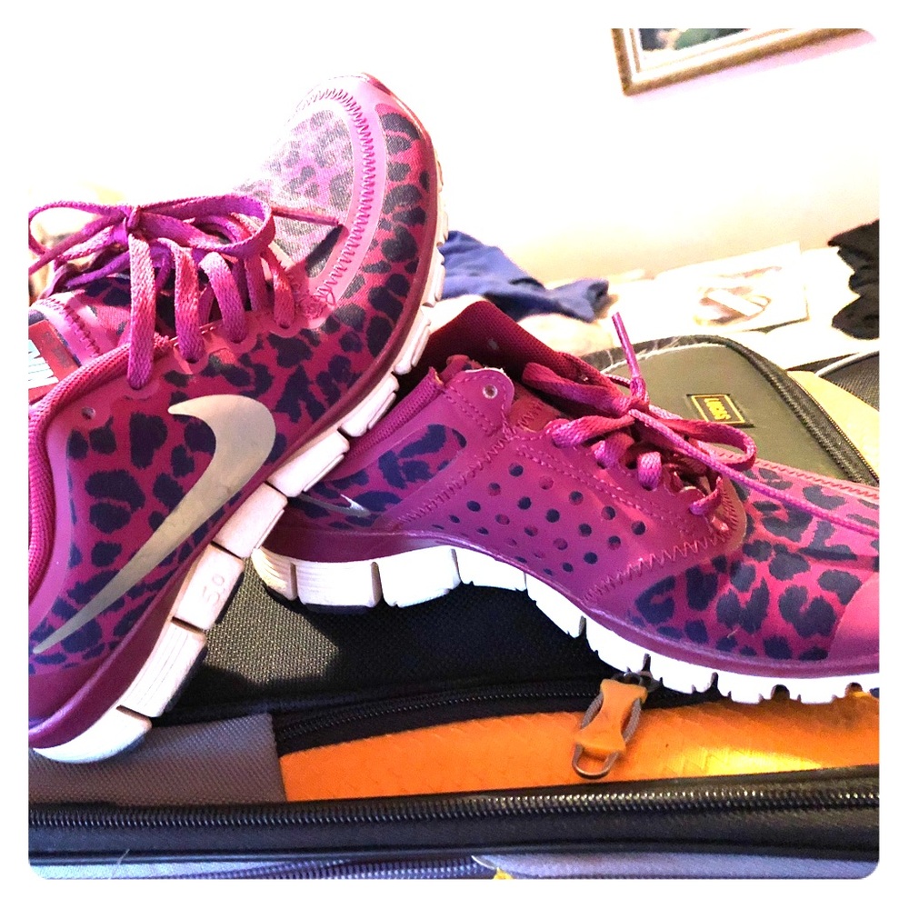 Magenta cheetah nikes