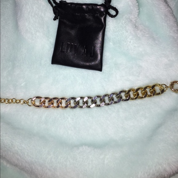 Rose gold, yellow gold and silver link bracelet - Picture 3 of 5