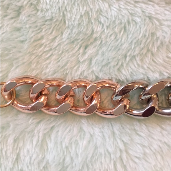Rose gold, yellow gold and silver link bracelet - Picture 4 of 5