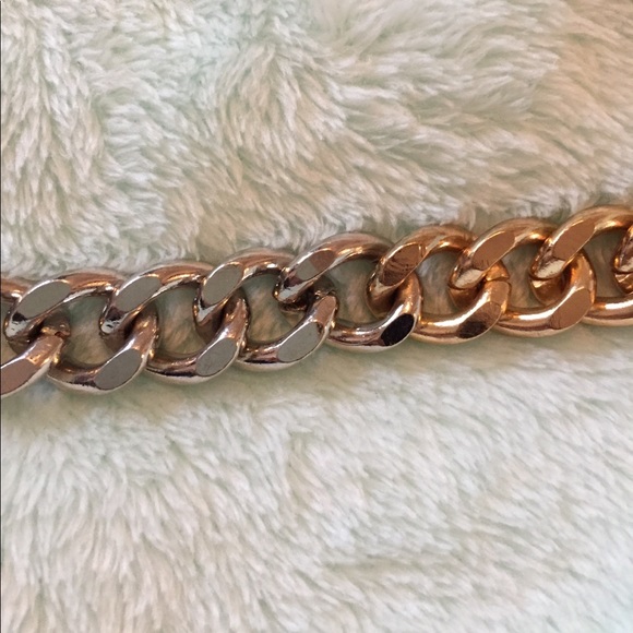 Rose gold, yellow gold and silver link bracelet - Picture 5 of 5