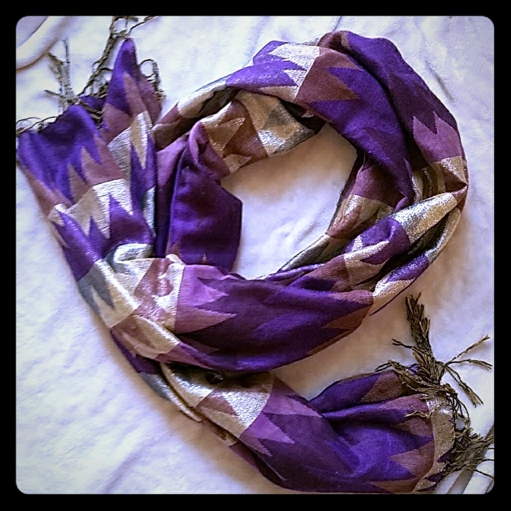 Purple with silver accent scarf