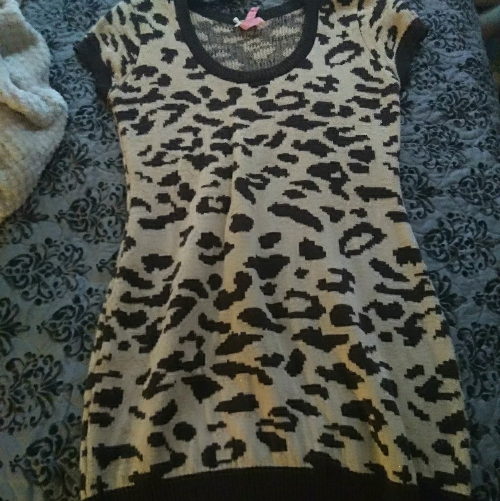 Cheetah print sweater dress