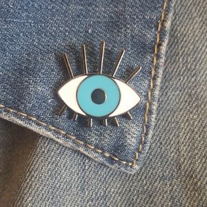 Graphic Evil Eye Enamel Pin
