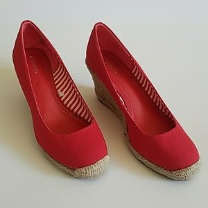 Merona Red Espadrilles Wedge