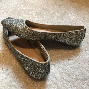 Silver/gold sparkle flats size 8
