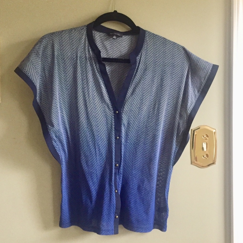 The Limited XS lightly sheer ombre blouse