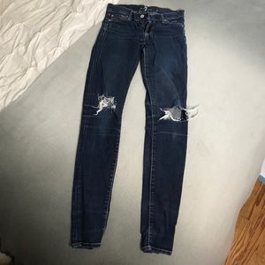 Distressed skinny 7 jeans