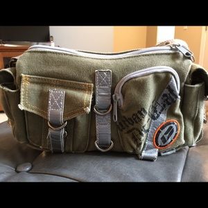 Ducti Brand Army Green and Duct Tape Purse