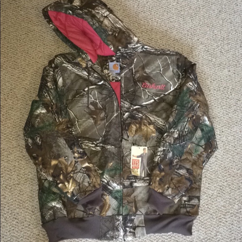 Women's Carhartt Camo and Pink Jacket