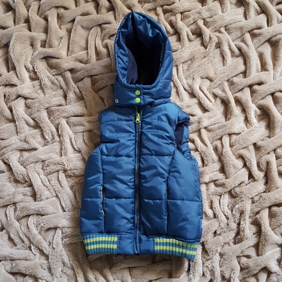 NWT boys teal/chartreuse puffer vest