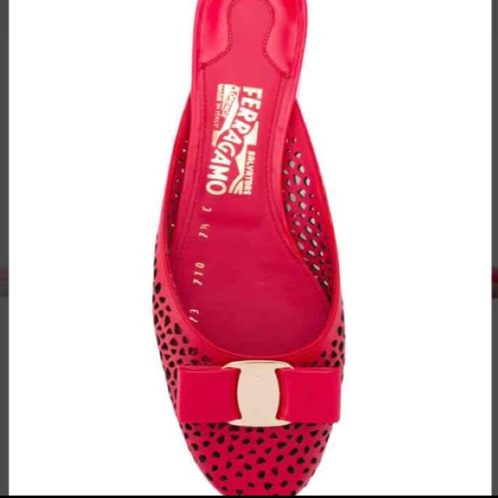 SOLD!!!! Red Salvatore Ferragamo Emile mules