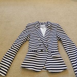 H&M navy and white striped blazer