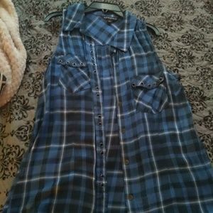 Rock and Republic  blue plaid button down
