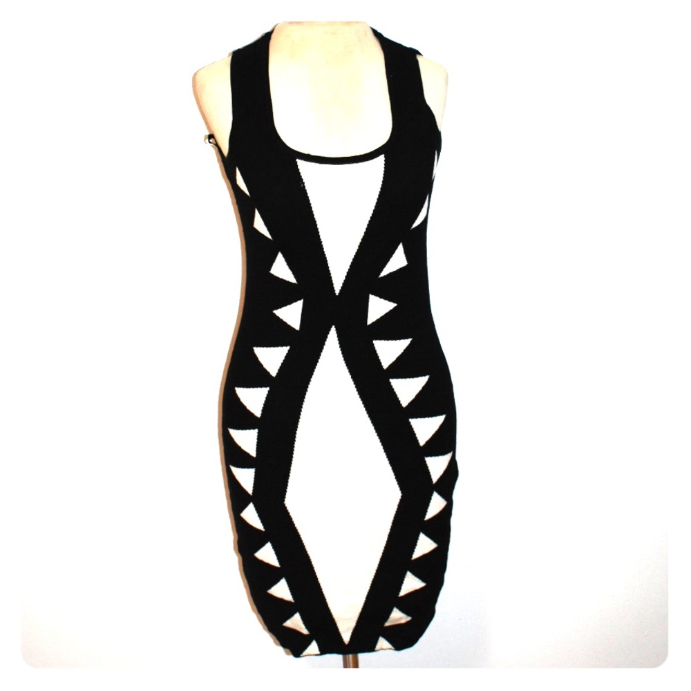 Fitted abstract printed dress