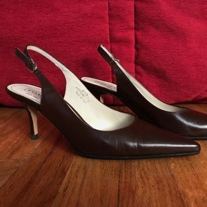 Coach Slingback Heels, brown leather size 8.5