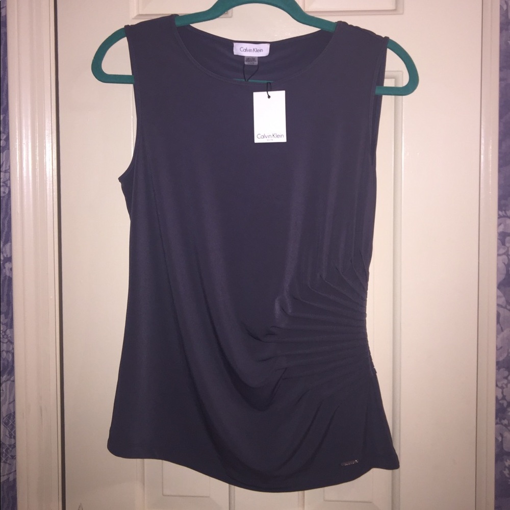 🆕 NWT Calvin Klein Charcoal Gray Sleeveless Top