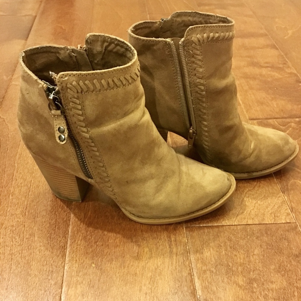 Tan Suede ankle booties