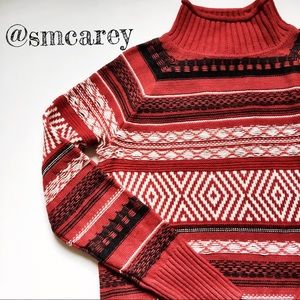 NEW CHAPS RED MOCK SWEATER