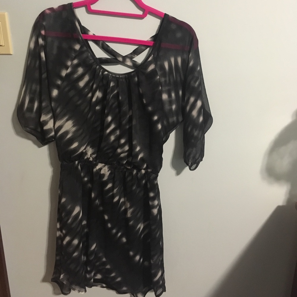 Express Black and white patterned dress