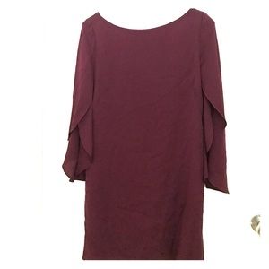 MILLY Silk flutter sleeve dress