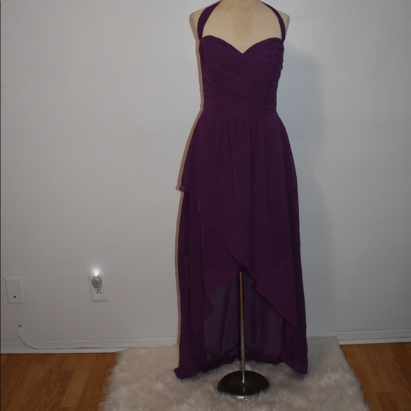 High low sheer bridesmaid gown - Picture 2 of 7
