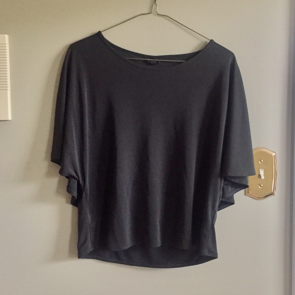 Topshop dark green top, cape-like in back