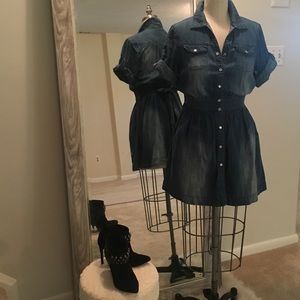 Celebrity Pink- Denim Shirt Dress