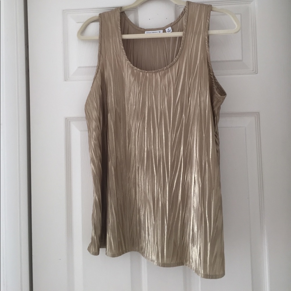 Susan Graver gold shimmering sleeveless top