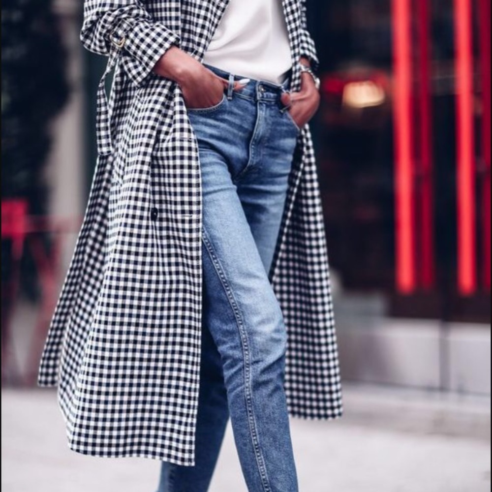 Panache' lightweight gingham trench coat