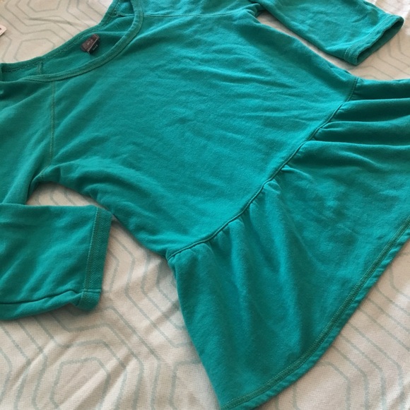 🔵 aerie teal 3/4 sleeve peplum top M - Picture 2 of 5