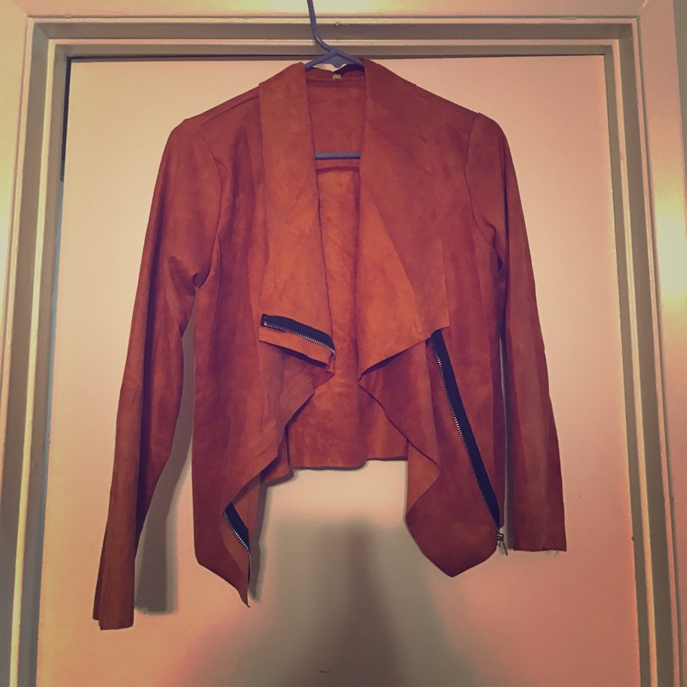 Faux leather brown jacket size med