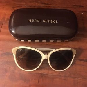 Henri Bendel cream sparkle bow sunglasses