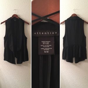 ATTENTION Macy’s Open-Front Vest black never worn