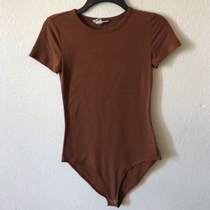 brown short sleeve body suit