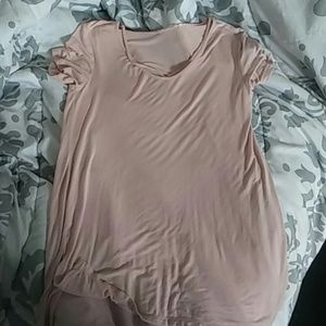 Pink thin shirt, with cut off at the top
