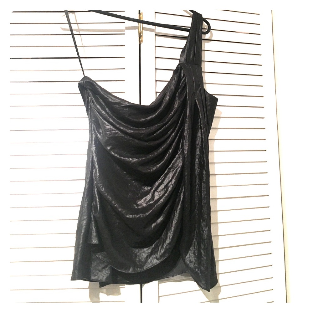 BCBG Black One Shoulder Top