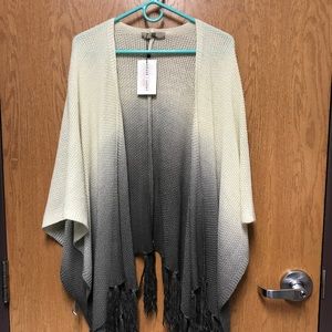 Dip dye tassel poncho